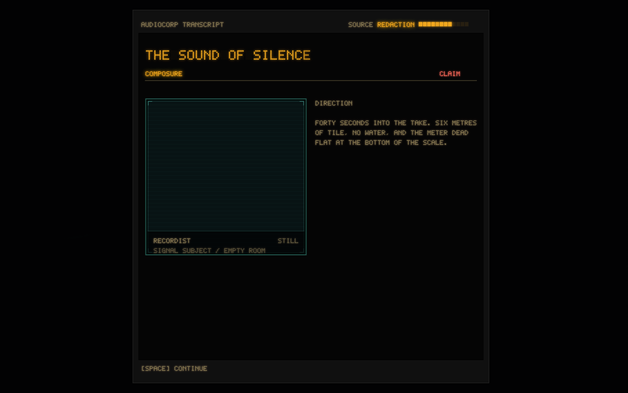 A transcript redaction encounter with selectable text and hostile marks